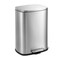13 Gallon Brushed Stainless Steel Kitchen Trash Can with Step Open Lid